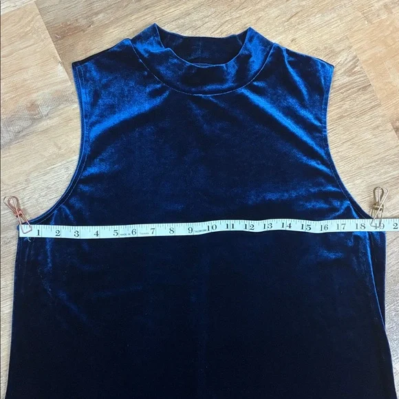 GNW Midnight Blue Velvet Mini Dress - Picture 4 of 6